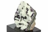 Amethyst Cluster with Calcite On Wood Base - Uruguay #100319-4